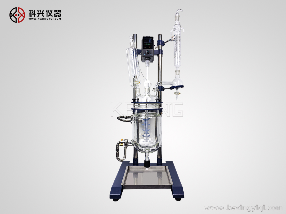 5L桌面台式小型玻璃双层搅拌调速反应釜